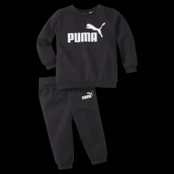 Hot Puma Minicats Ess Crew Jogger Fl Cotton Black Svart
