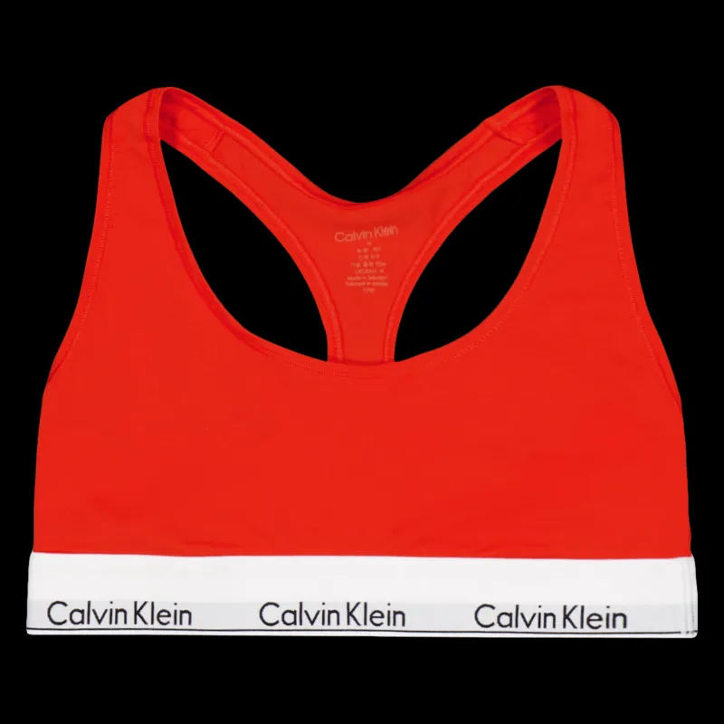 Calvin Klein Modern Cotton Unlined Bralette Orange Röd New