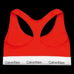 Calvin Klein Modern Cotton Unlined Bralette Orange Röd New