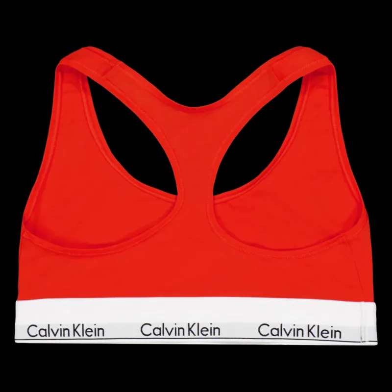 Calvin Klein Modern Cotton Unlined Bralette Orange Röd New