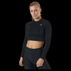 Norfolk Molly Seamless Ls Crop Top Black Svart Outlet