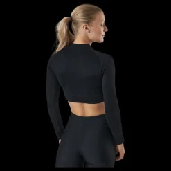 Norfolk Molly Seamless Ls Crop Top Black Svart Outlet