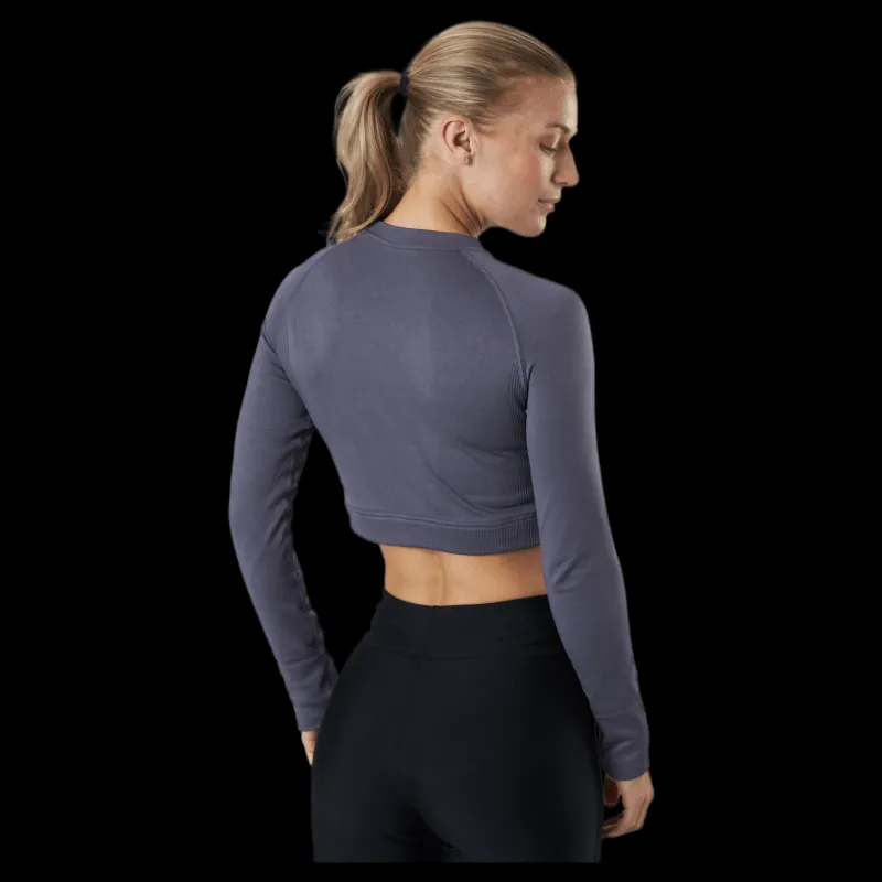 Norfolk Molly Seamless Ls Crop Top Blue Lila Outlet