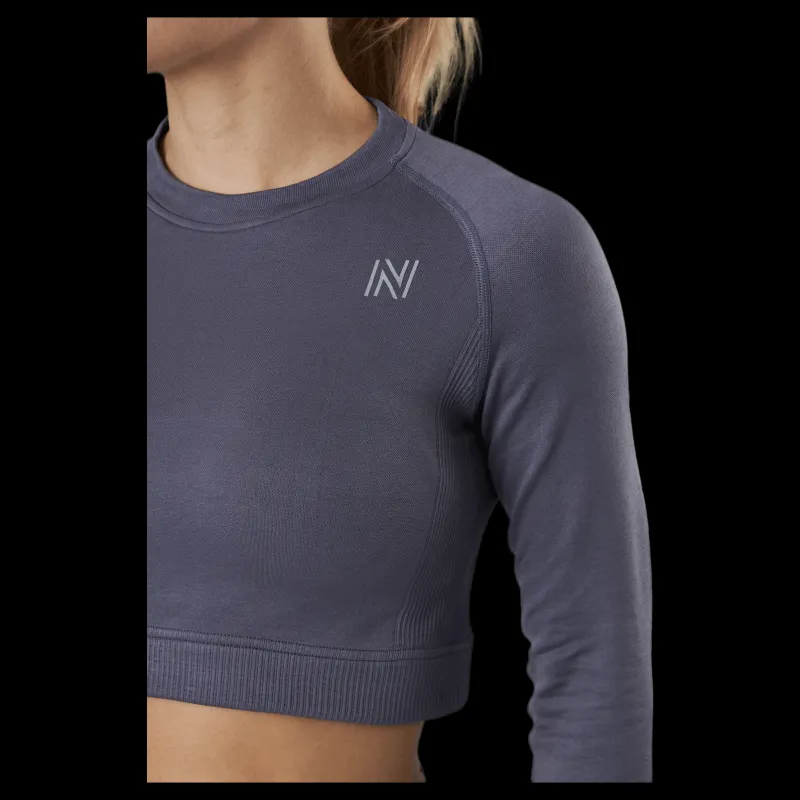 Norfolk Molly Seamless Ls Crop Top Blue Lila Outlet