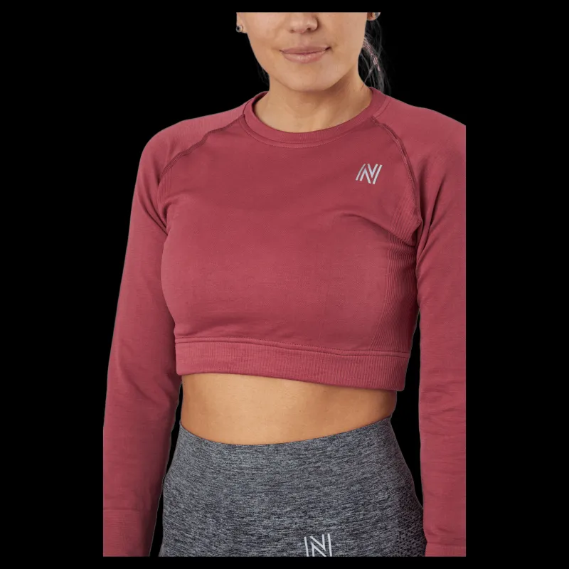 Hot Norfolk Molly Seamless LS Crop Top Pink Rosa