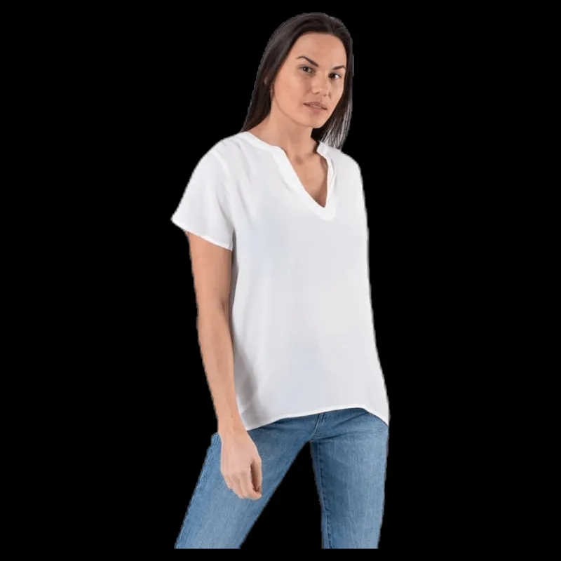 Only Molly Ss V-Neck White Vit