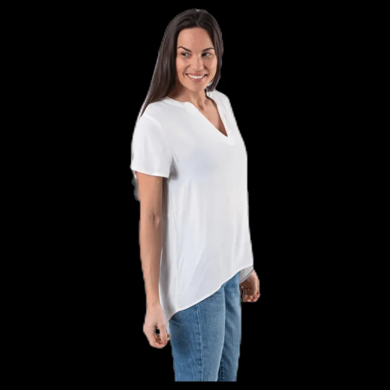 Only Molly Ss V-Neck White Vit