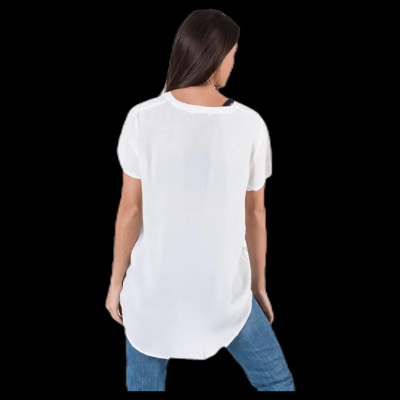 Only Molly Ss V-Neck White Vit