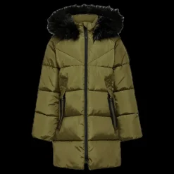 Kids Only Monica Long Puffer Coat Beige New