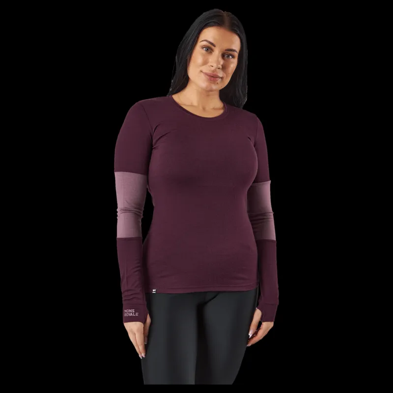 Discount Mons Royale Cornice Long Sleev Wine Red Lila