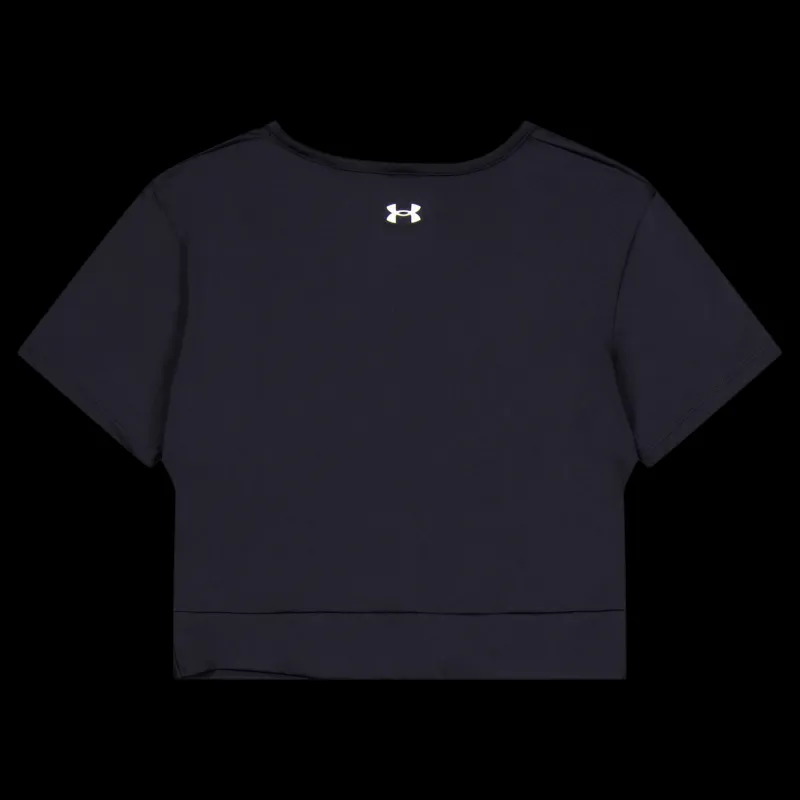 New Under Armour Motion Crossover Crop Ss Black Svart