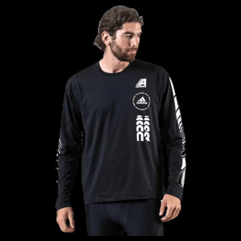 adidas Moto LS Tee Black Svart Discount
