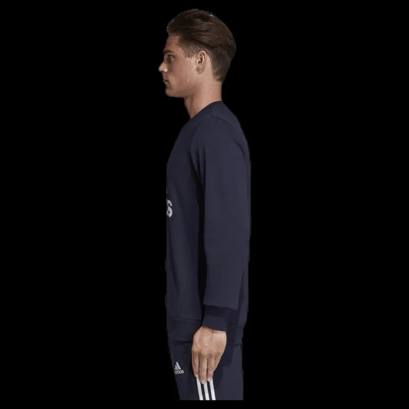 adidas Must Have Fitted Crew Blue Blå Best
