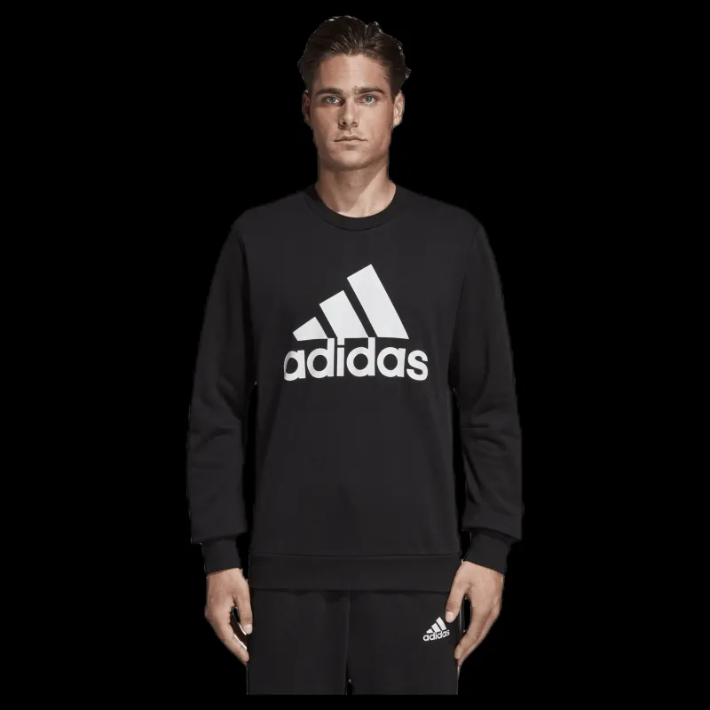 adidas Must Have Fitted Crew White/Black Svart Discount
