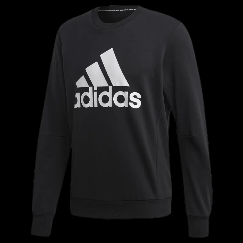 adidas Must Have Fitted Crew White/Black Svart Discount