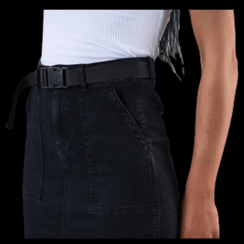 Pieces Nala Mw Pencil Buckle Skirt Black Svart Best