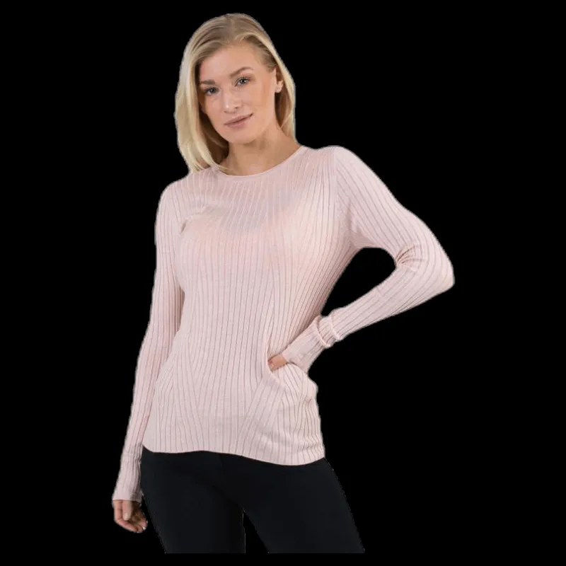 Only Natalia L/S Rib Pullover Knt Red Röd
