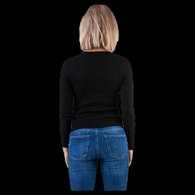 Only Natalia L/S Rib Pullover Knt Black Svart Outlet
