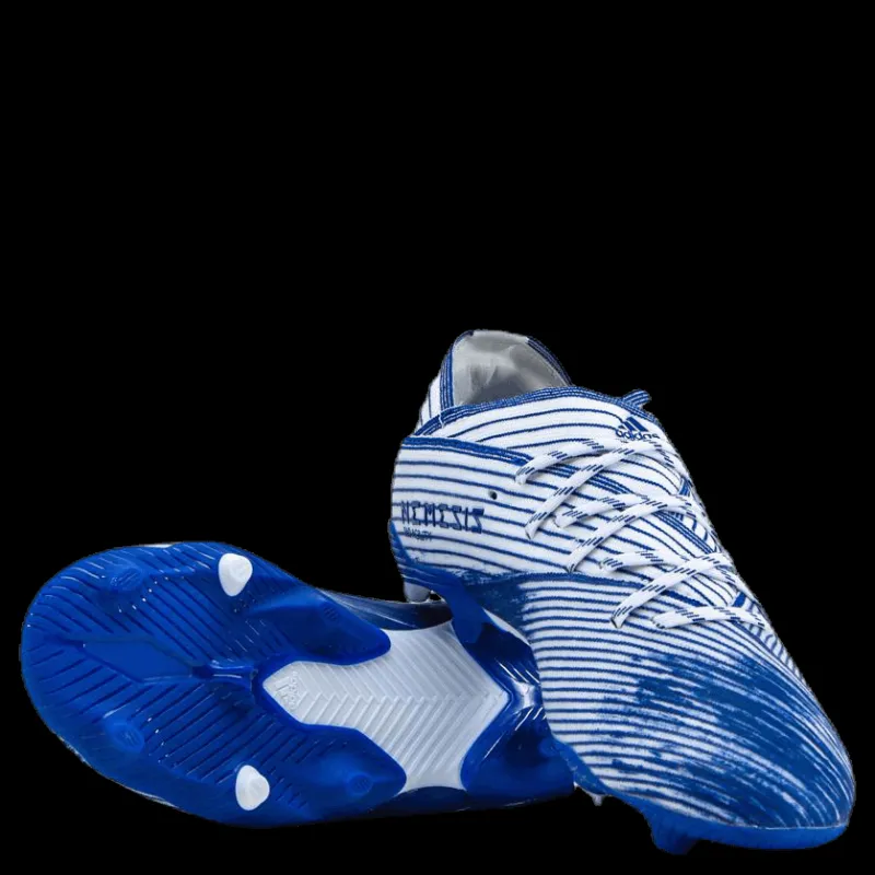 Best adidas Nemeziz 19.1 Firm Ground Boots Cloud White / Royal Blue / Royal Blue Blå