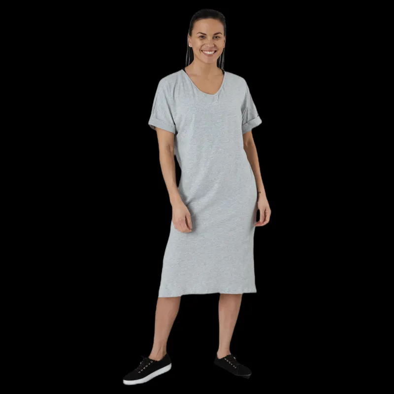 Pieces Neora Ss Fold Up Dress Grey Grå