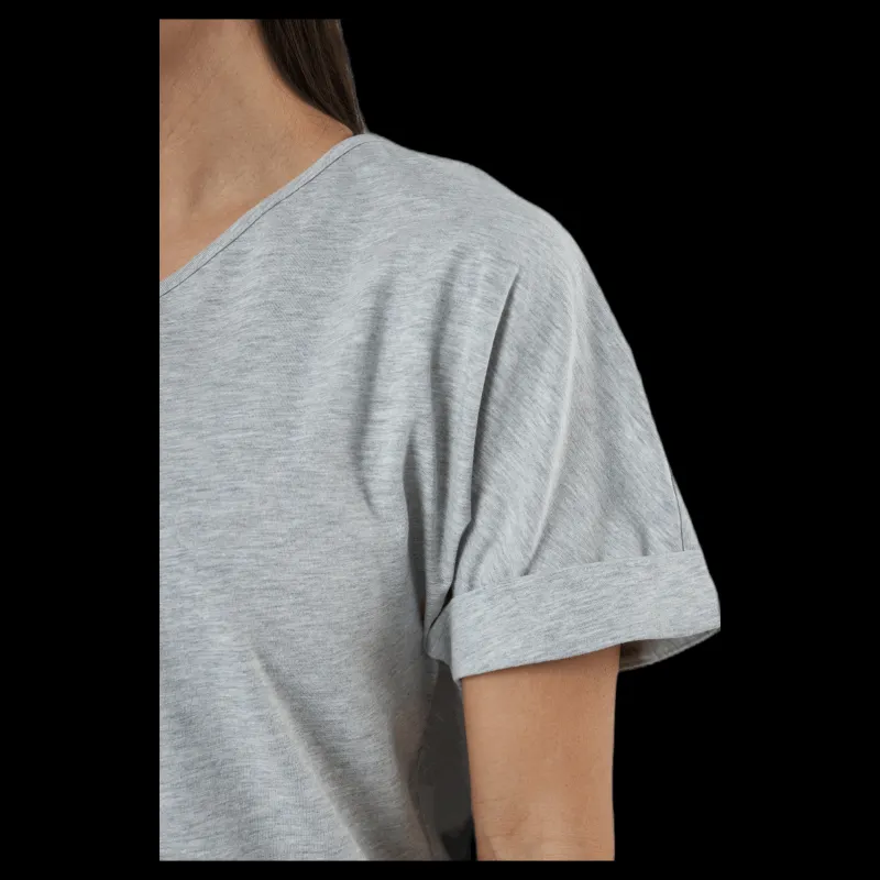 Pieces Neora Ss Fold Up Dress Grey Grå