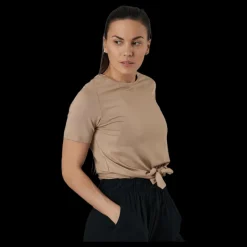Pieces Neora Ss Tie Tee Beige Sale