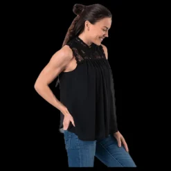 Only New Cat S/L Top Wvn Black Svart Outlet
