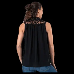 Only New Cat S/L Top Wvn Black Svart Outlet