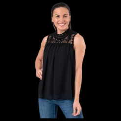 Only New Cat S/L Top Wvn Black Svart Outlet