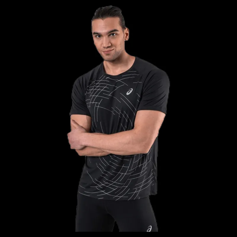 Outlet ASICS Night Track SS Top Black Svart