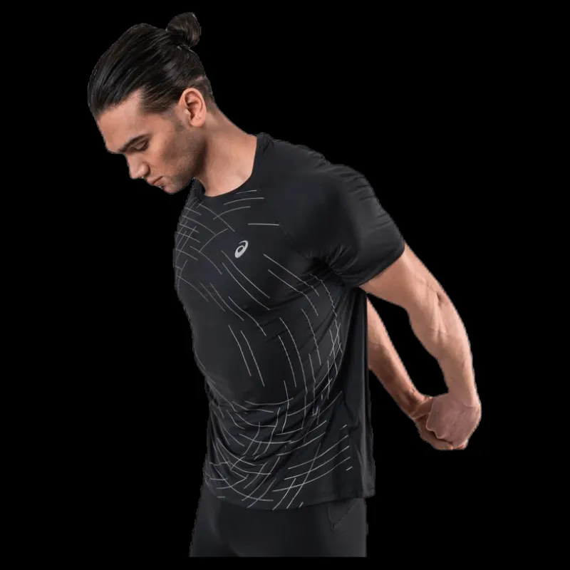 Outlet ASICS Night Track SS Top Black Svart