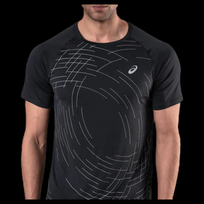 Outlet ASICS Night Track SS Top Black Svart