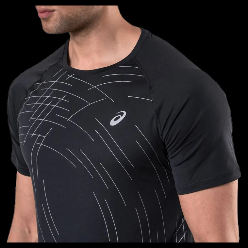 Outlet ASICS Night Track SS Top Black Svart