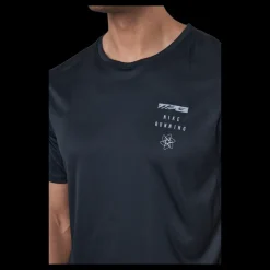 New Nike Dri-fit Uv Run Division M Black/reflective Silv Svart