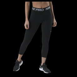 Online Nike Pro 365 Women's Mid-Rise Crop Leggings BLACK/WHITE Svart