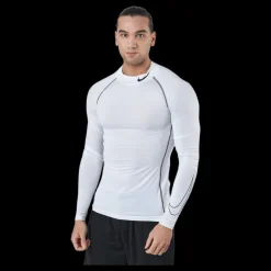 Nike Pro Dri-FIT Men's Tight Fit Long-Sleeve Top WHITE/BLACK/BLACK Vit Clearance