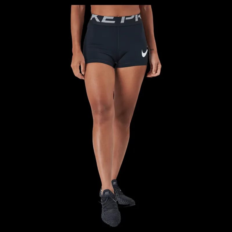 Nike Pro Dri-fit Women's 3" Gr Black/black/white Svart Best