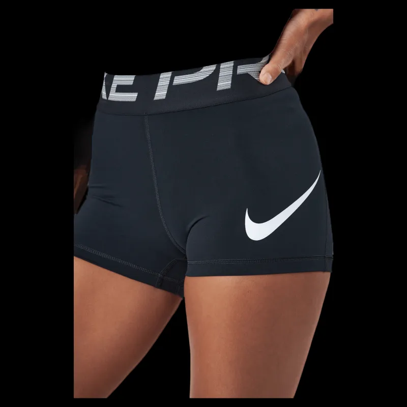 Nike Pro Dri-fit Women's 3" Gr Black/black/white Svart Best