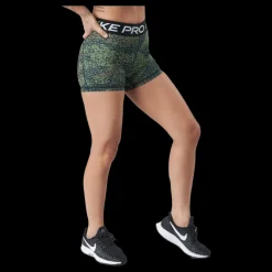 Nike Pro Dri-fit Women's 3" Pr Treeline/black/white Vit och Svart