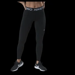Nike Pro Women's Mid-Rise Mesh-Paneled Leggings BLACK/WHITE Svart