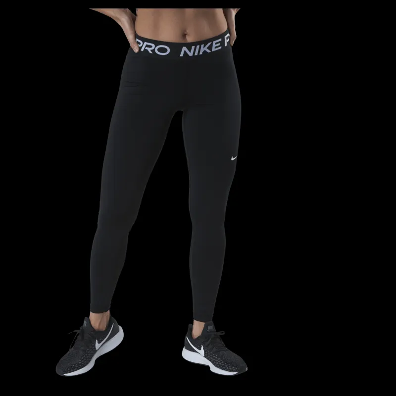 Nike Pro Women's Mid-Rise Mesh-Paneled Leggings BLACK/WHITE Svart