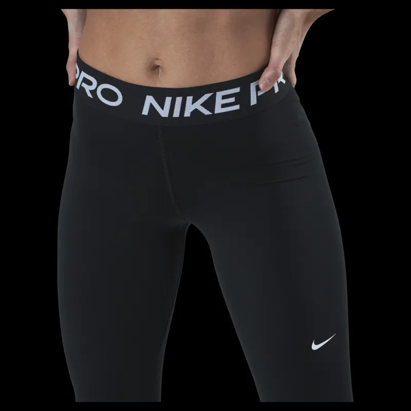 Nike Pro Women's Mid-Rise Mesh-Paneled Leggings BLACK/WHITE Svart