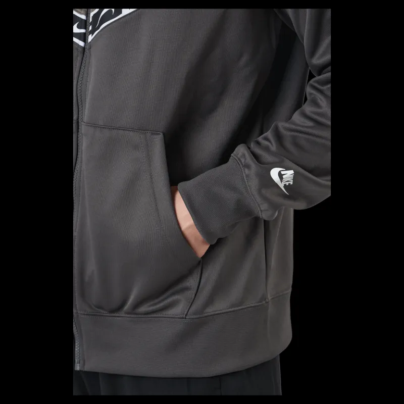 Best Nike Sportswear Men's Full-zip Medium Ash/olive Grey/white Grå