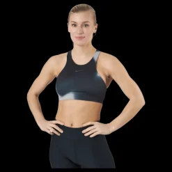 New Nike Yoga Dri-fit Swoosh Women Dk Smoke Grey/iron Grey Svart