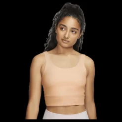 Nike Yoga Luxe Crop Top Orange Beige Clearance