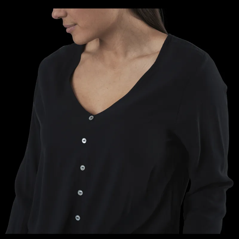 Sale Only Nina Life L/S Tie Shirt Wvn Black Svart