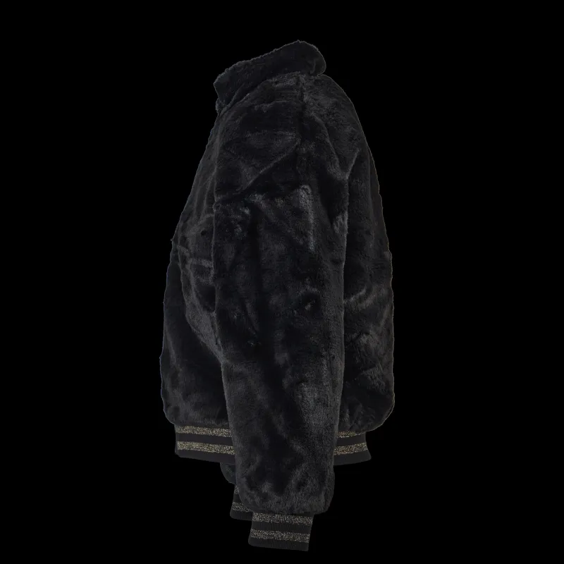 Name It Nkfmanette Faux Fur Bomber Jac Black Svart Clearance