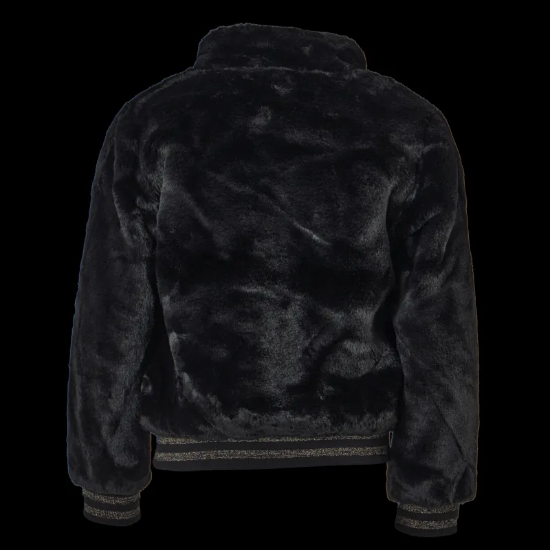 Name It Nkfmanette Faux Fur Bomber Jac Black Svart Clearance