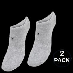 Hot Norfolk No Show Socks - Leo 2-Pack Grey Grå