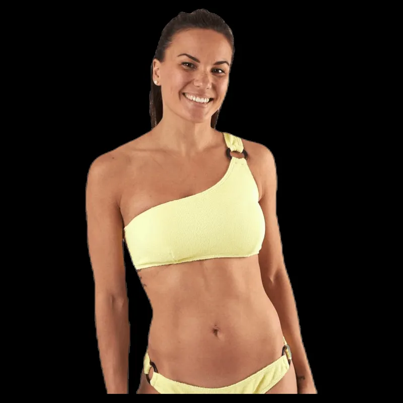 Pieces Nora Bikini Oneshoulder Top Yellow Gul
